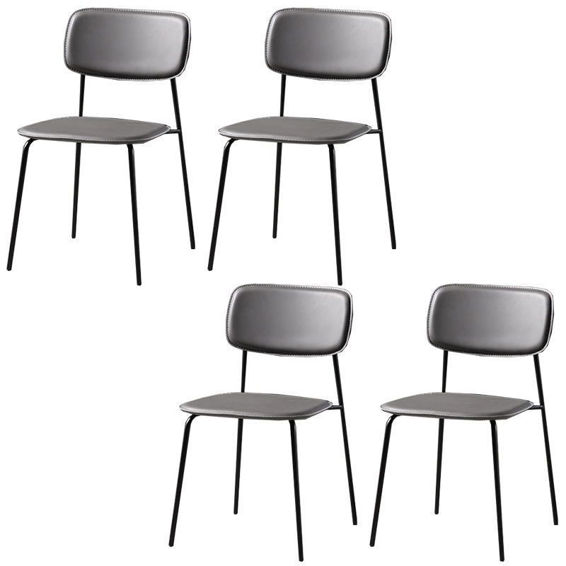 Silla de cocina contemporánea que cena sillas laterales sin brazos con patas de metal