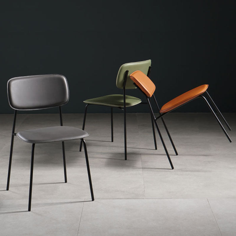 Silla de cocina contemporánea que cena sillas laterales sin brazos con patas de metal