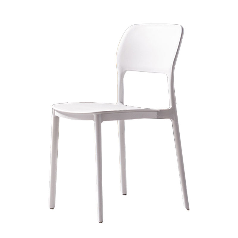 Silla de cocina de estilo contemporáneo, silla lateral de comedor con respaldo abierto sin brazos de plástico