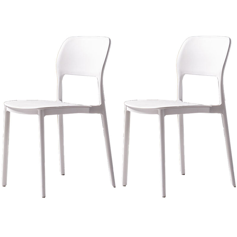 Silla de cocina de estilo contemporáneo, silla lateral de comedor con respaldo abierto sin brazos de plástico