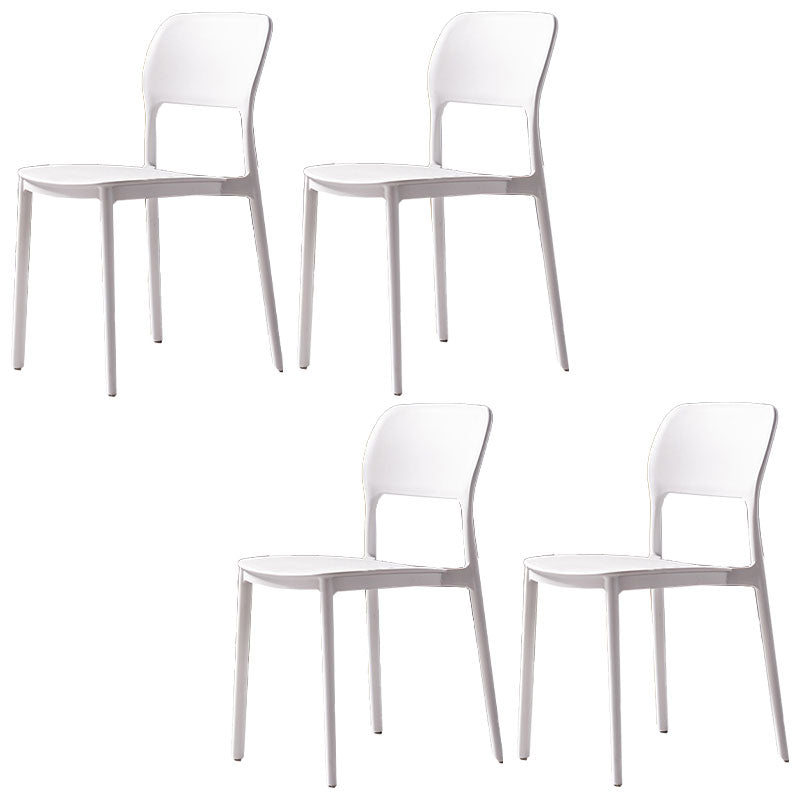 Silla de cocina de estilo contemporáneo, silla lateral de comedor con respaldo abierto sin brazos de plástico