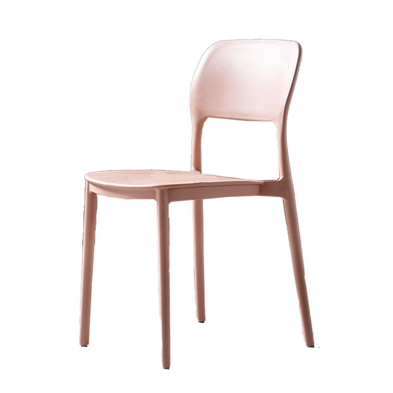 Silla de cocina de estilo contemporáneo, silla lateral de comedor con respaldo abierto sin brazos de plástico