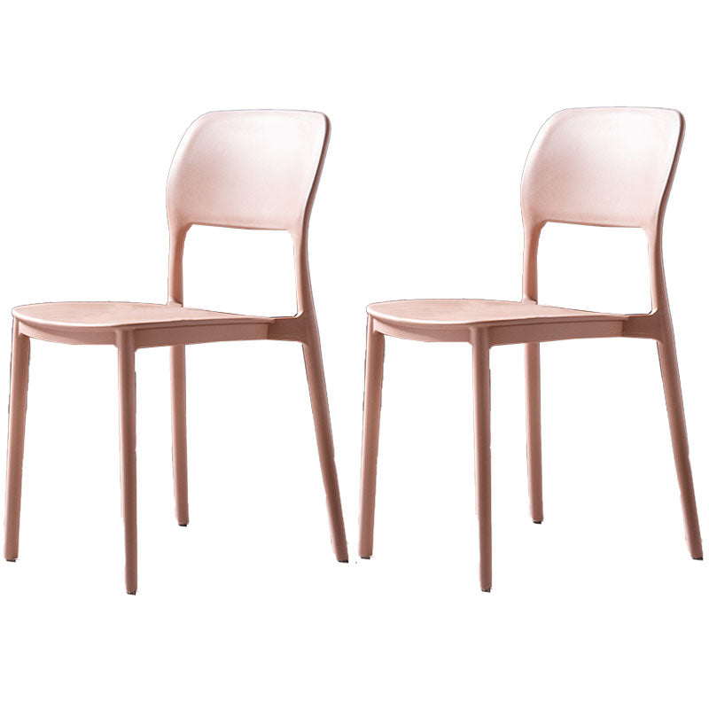 Silla de cocina de estilo contemporáneo, silla lateral de comedor con respaldo abierto sin brazos de plástico