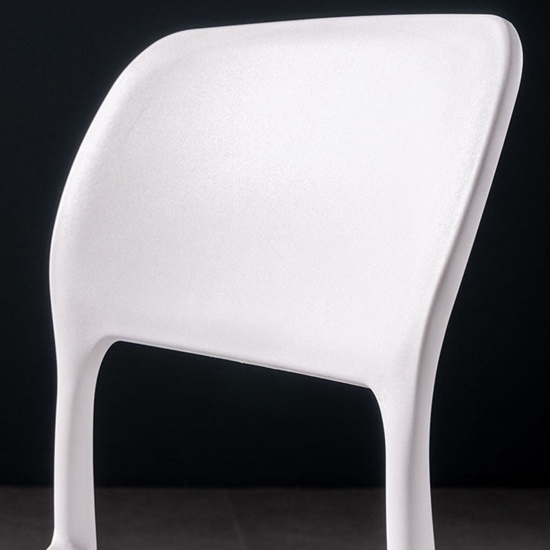 Silla de cocina de estilo contemporáneo, silla lateral de comedor con respaldo abierto sin brazos de plástico
