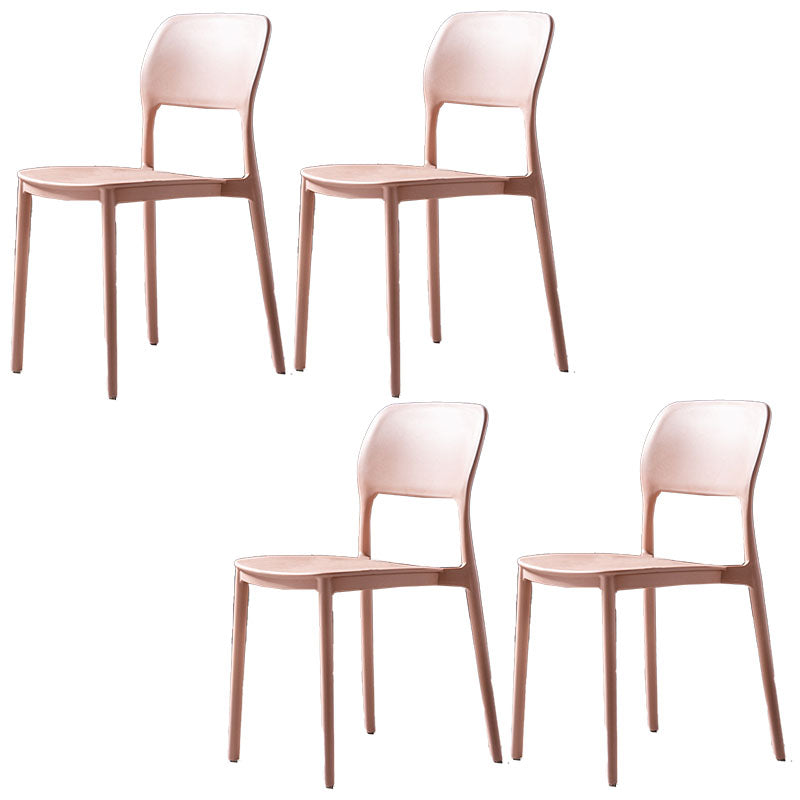 Silla de cocina de estilo contemporáneo, silla lateral de comedor con respaldo abierto sin brazos de plástico