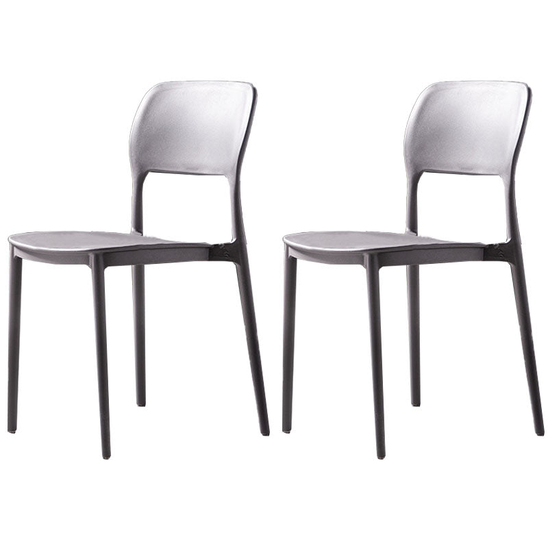 Silla de cocina de estilo contemporáneo, silla lateral de comedor con respaldo abierto sin brazos de plástico