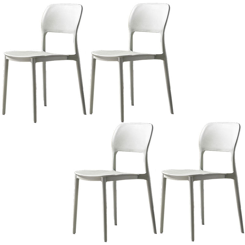 Silla de cocina de estilo contemporáneo, silla lateral de comedor con respaldo abierto sin brazos de plástico