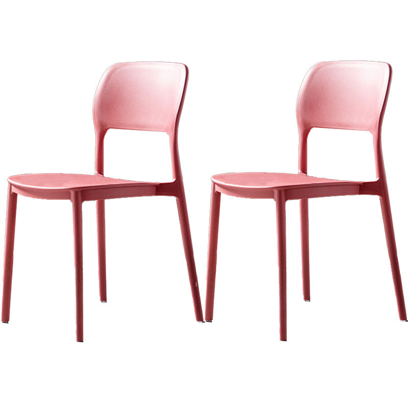 Silla de cocina de estilo contemporáneo, silla lateral de comedor con respaldo abierto sin brazos de plástico