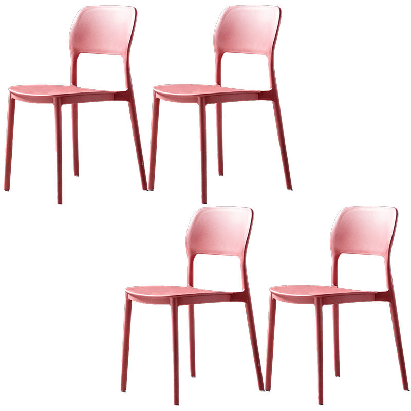 Silla de cocina de estilo contemporáneo, silla lateral de comedor con respaldo abierto sin brazos de plástico