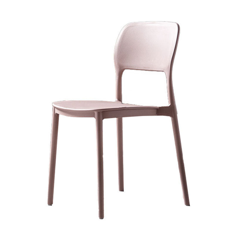 Silla de cocina de estilo contemporáneo, silla lateral de comedor con respaldo abierto sin brazos de plástico