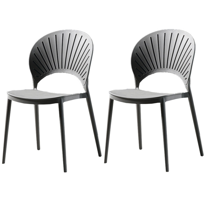 Eigentijdse stijl keuken plastic stoelen eetarmloze open achterkant stoel