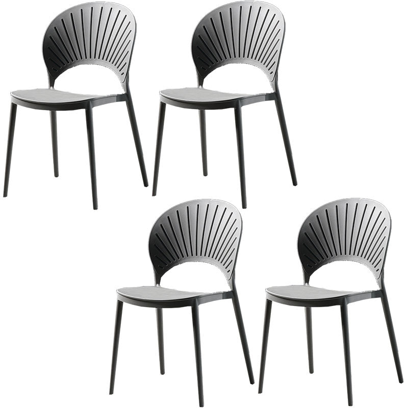 Eigentijdse stijl keuken plastic stoelen eetarmloze open achterkant stoel