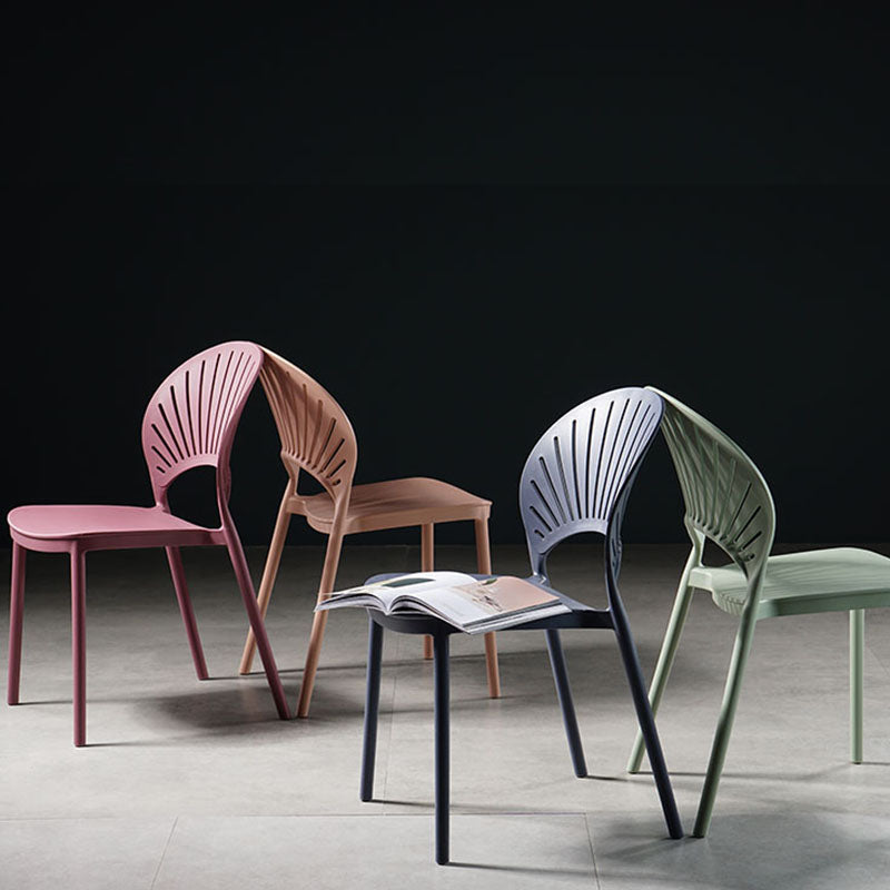 Eigentijdse stijl keuken plastic stoelen eetarmloze open achterkant stoel