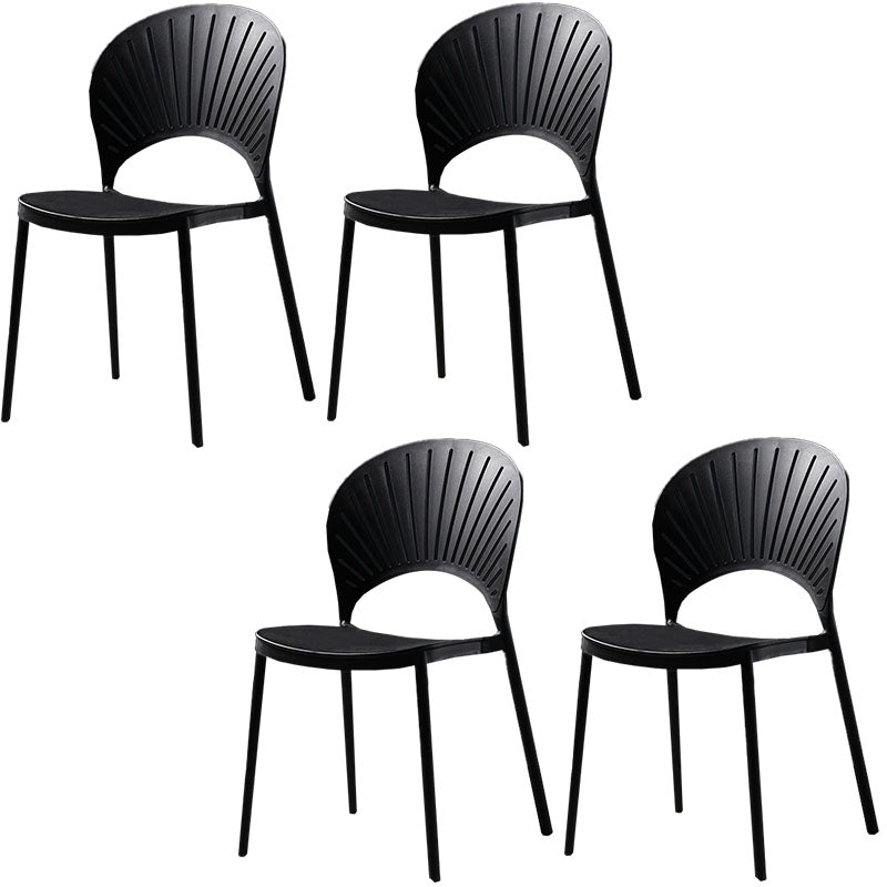 Eigentijdse stijl keuken plastic stoelen eetarmloze open achterkant stoel