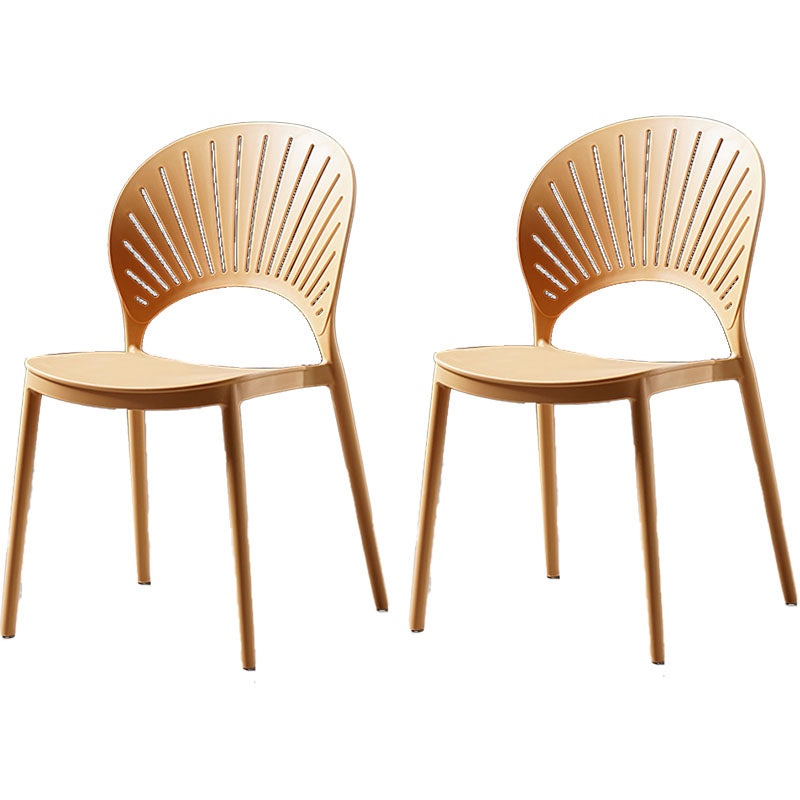 Eigentijdse stijl keuken plastic stoelen eetarmloze open achterkant stoel