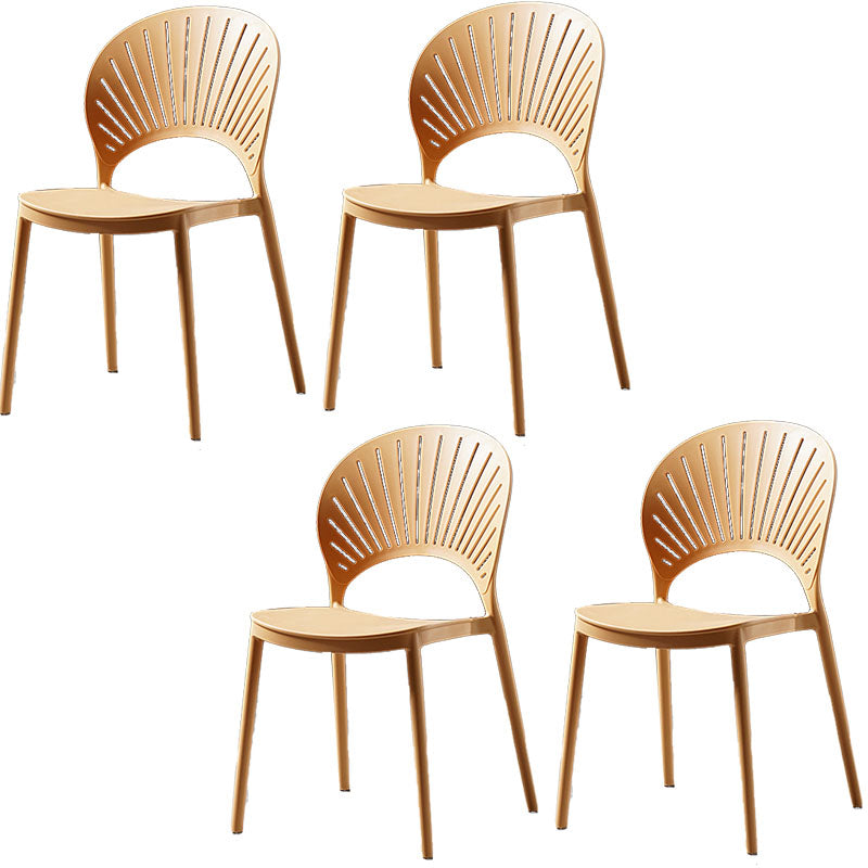 Eigentijdse stijl keuken plastic stoelen eetarmloze open achterkant stoel