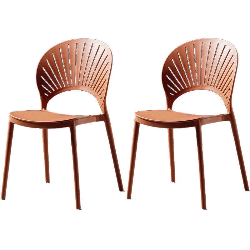 Eigentijdse stijl keuken plastic stoelen eetarmloze open achterkant stoel