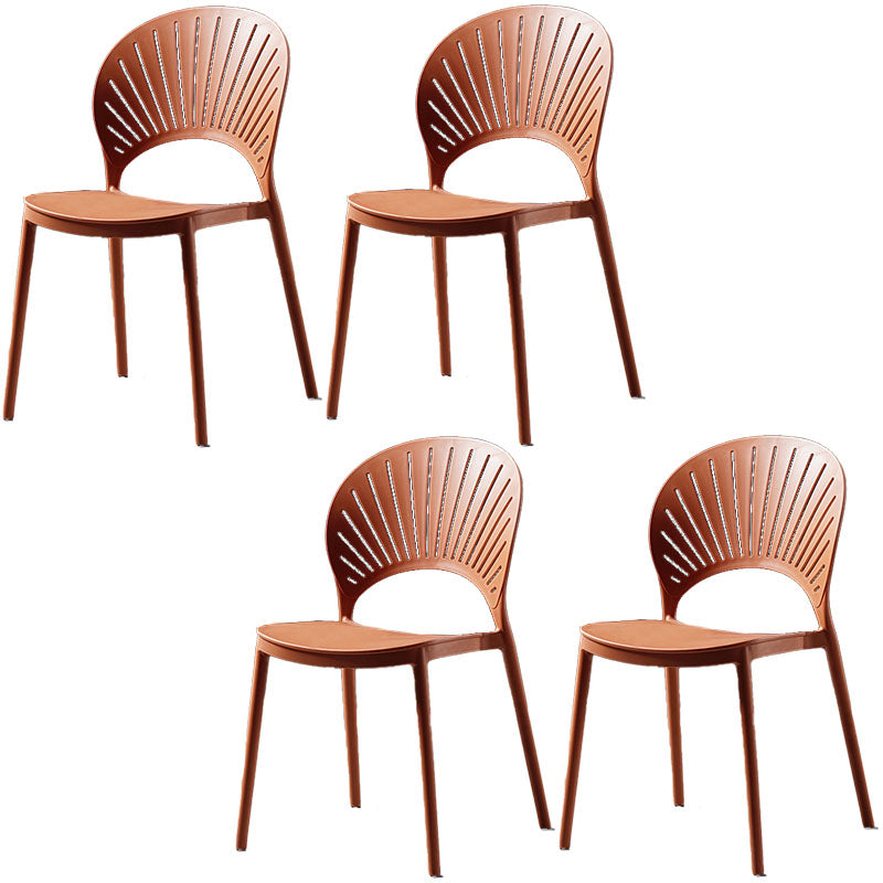 Eigentijdse stijl keuken plastic stoelen eetarmloze open achterkant stoel