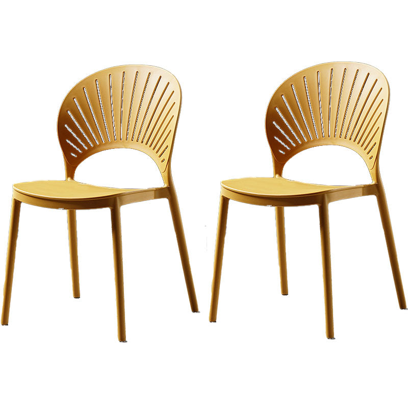 Eigentijdse stijl keuken plastic stoelen eetarmloze open achterkant stoel