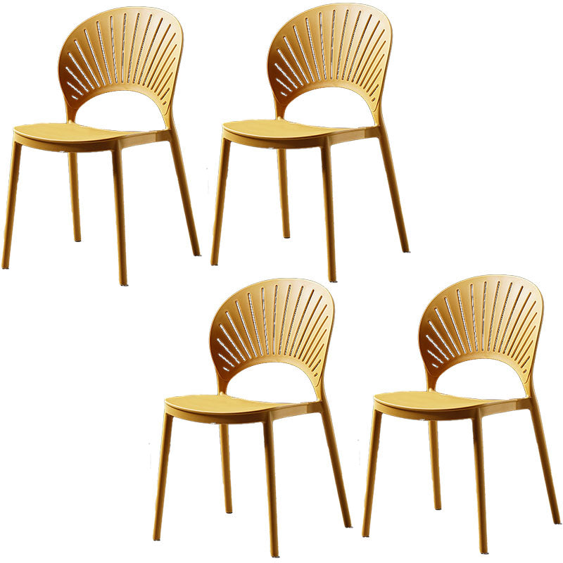 Eigentijdse stijl keuken plastic stoelen eetarmloze open achterkant stoel