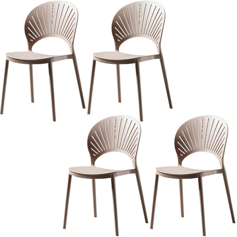 Eigentijdse stijl keuken plastic stoelen eetarmloze open achterkant stoel