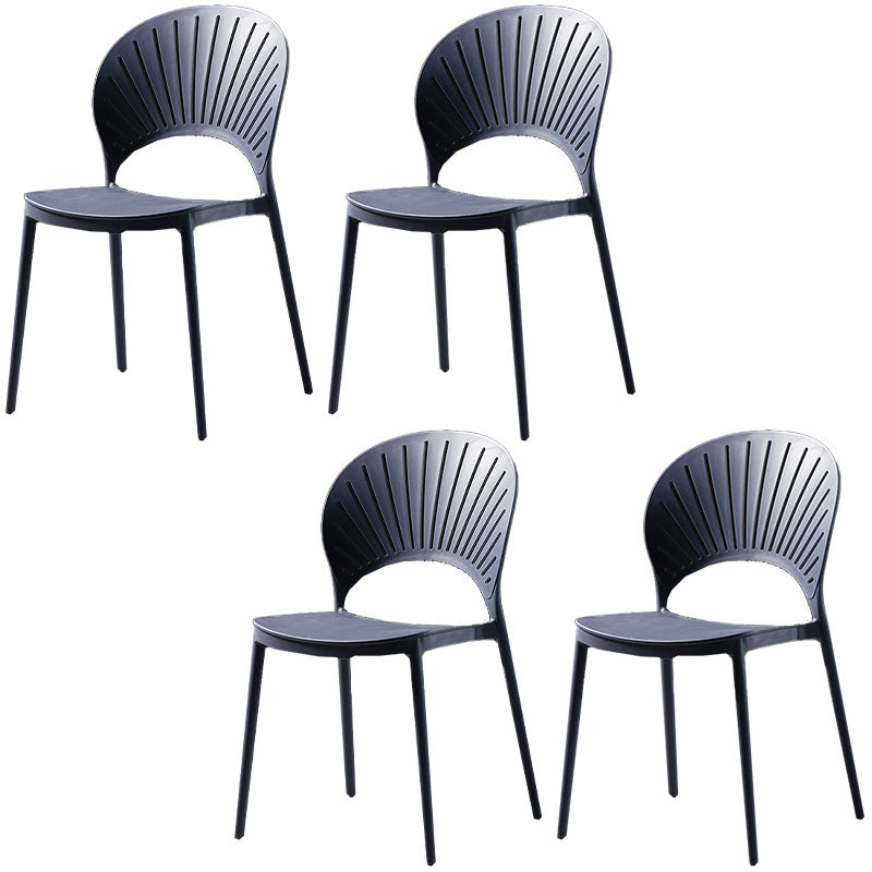 Eigentijdse stijl keuken plastic stoelen eetarmloze open achterkant stoel