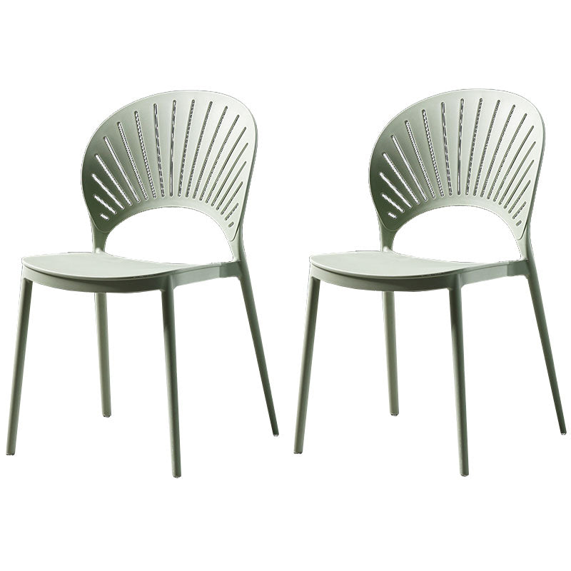 Eigentijdse stijl keuken plastic stoelen eetarmloze open achterkant stoel