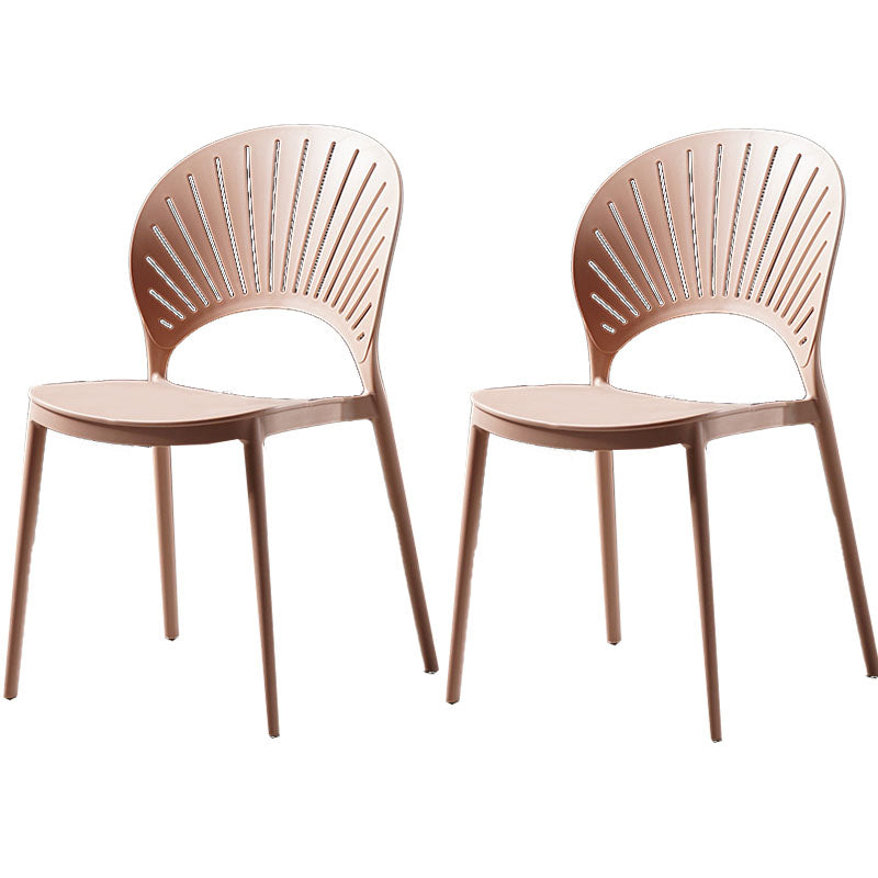 Eigentijdse stijl keuken plastic stoelen eetarmloze open achterkant stoel