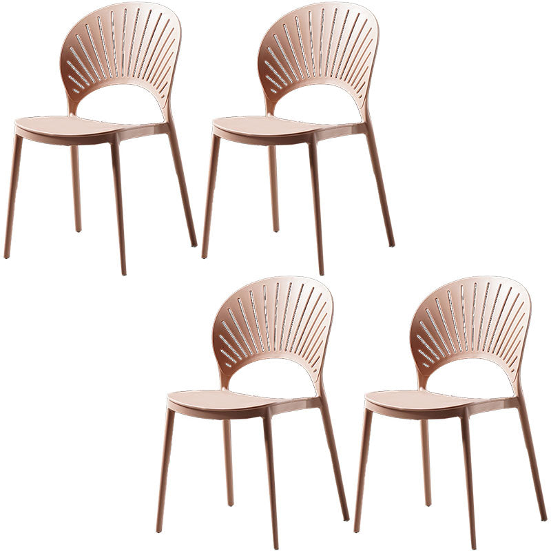 Eigentijdse stijl keuken plastic stoelen eetarmloze open achterkant stoel
