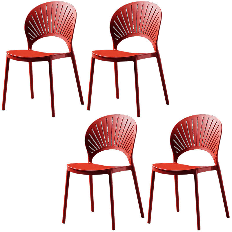 Eigentijdse stijl keuken plastic stoelen eetarmloze open achterkant stoel