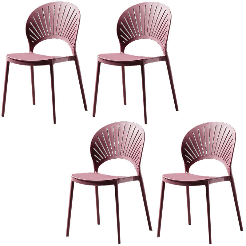 Eigentijdse stijl keuken plastic stoelen eetarmloze open achterkant stoel