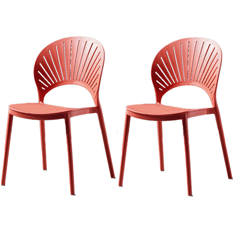 Eigentijdse stijl keuken plastic stoelen eetarmloze open achterkant stoel