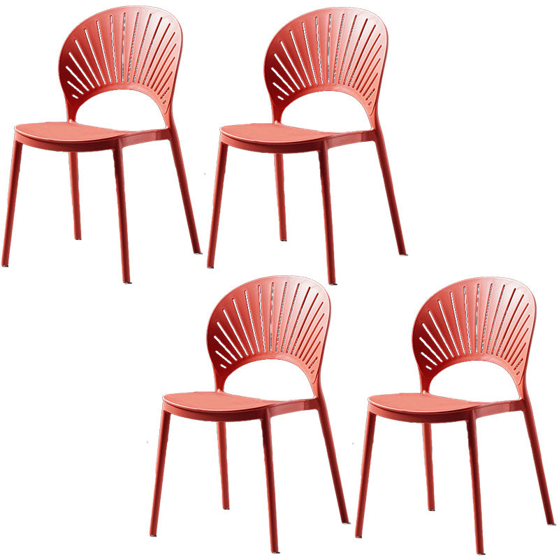 Eigentijdse stijl keuken plastic stoelen eetarmloze open achterkant stoel