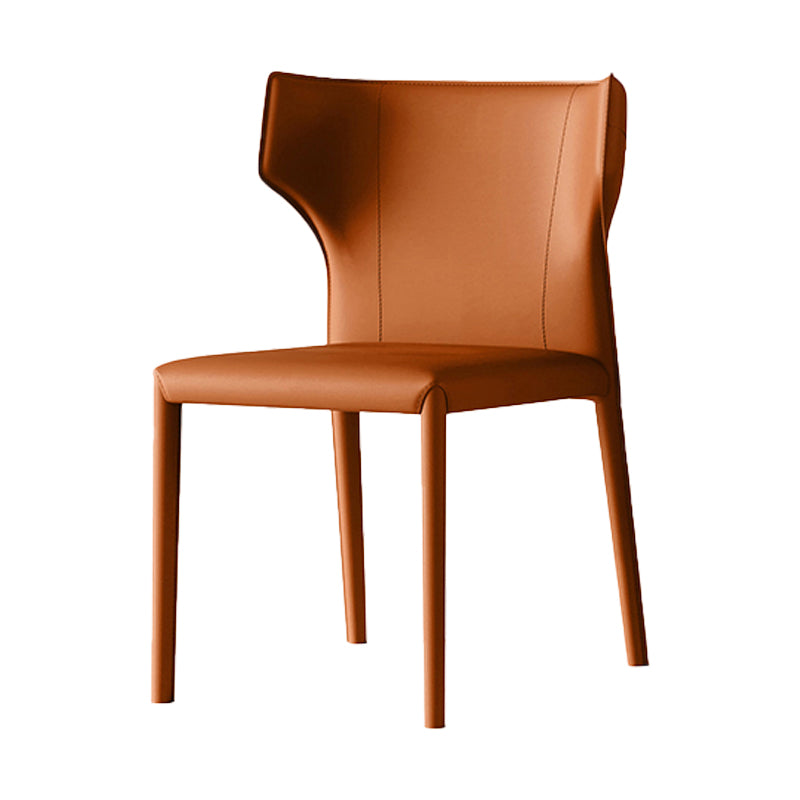 Silla de comedor de cuero contemporánea, silla lateral sin brazos para uso doméstico
