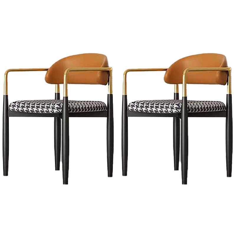 Sillas de cocina de estilo moderno que cenan la silla lateral del brazo trasero abierto con las piernas del metal