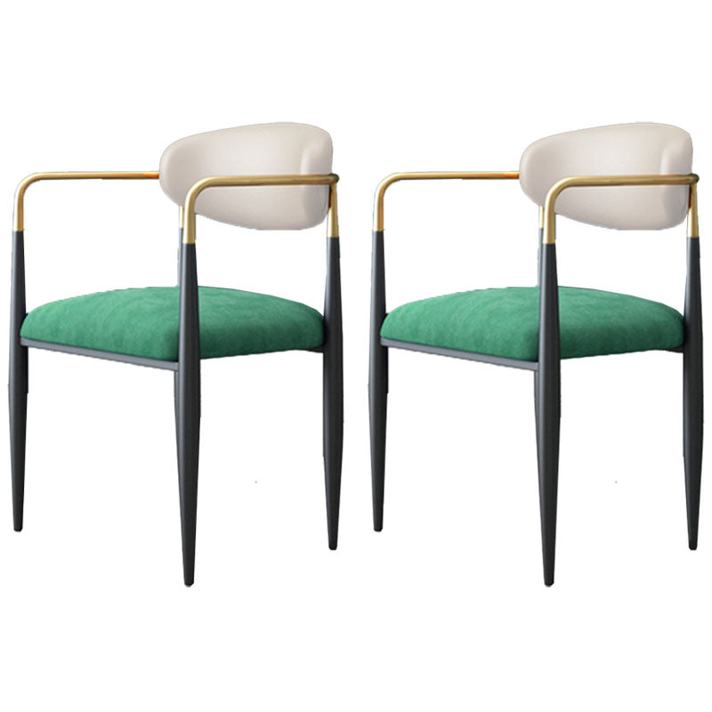 Sillas de cocina de estilo moderno que cenan la silla lateral del brazo trasero abierto con las piernas del metal