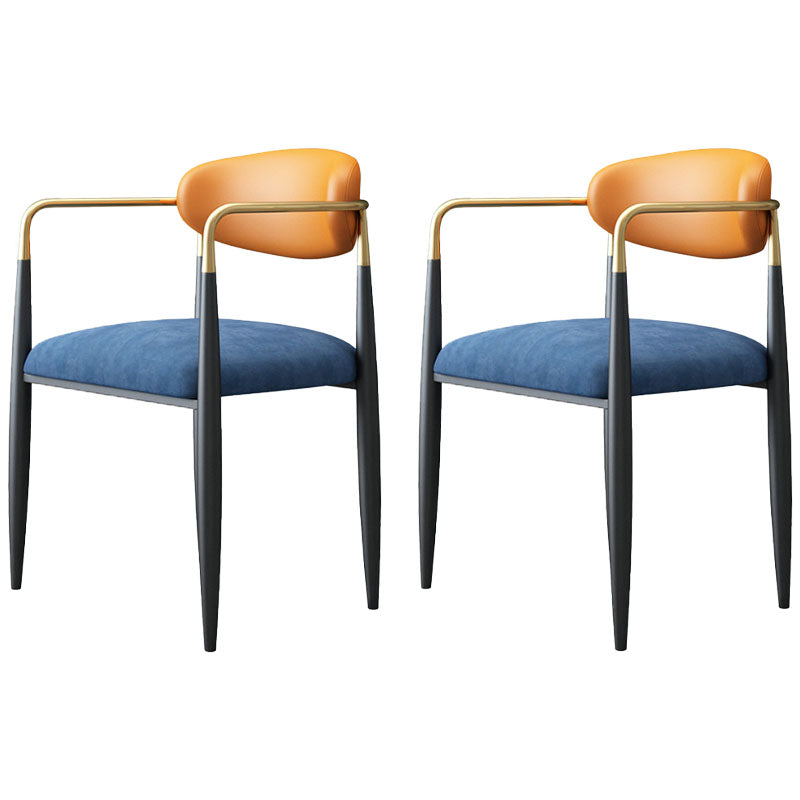 Sillas de cocina de estilo moderno que cenan la silla lateral del brazo trasero abierto con las piernas del metal
