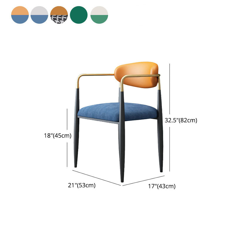 Sillas de cocina de estilo moderno que cenan la silla lateral del brazo trasero abierto con las piernas del metal