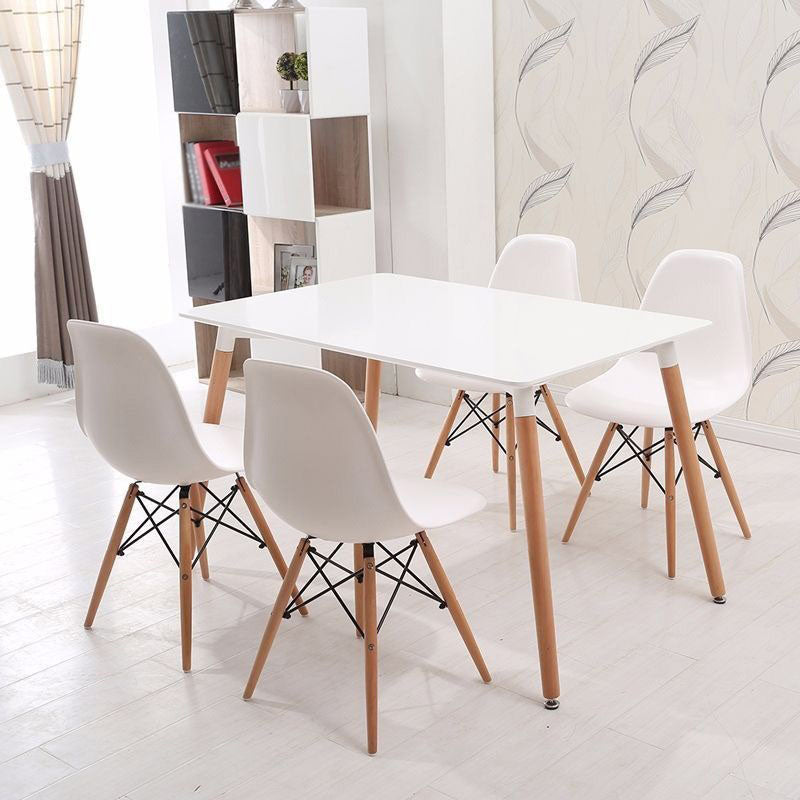 Contemporary Style Kitchen Chairs Dining Armless Side Chairs with Wooden Legs