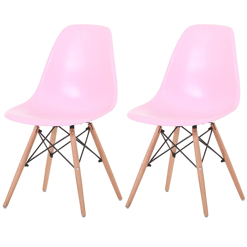 Sillas de cocina de estilo contemporáneo sillas laterales sin brazos con patas de madera