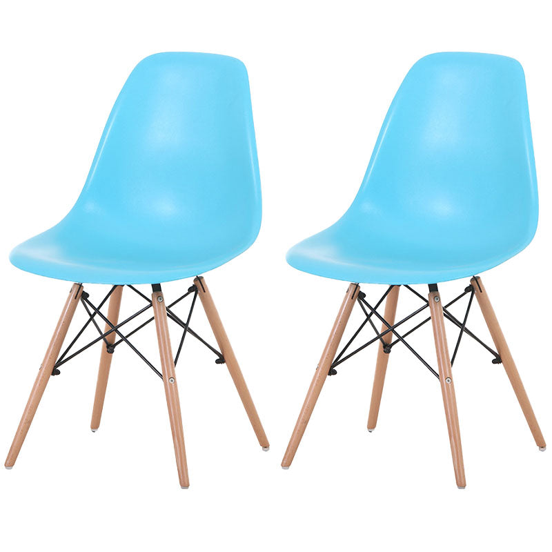 Sillas de cocina de estilo contemporáneo sillas laterales sin brazos con patas de madera