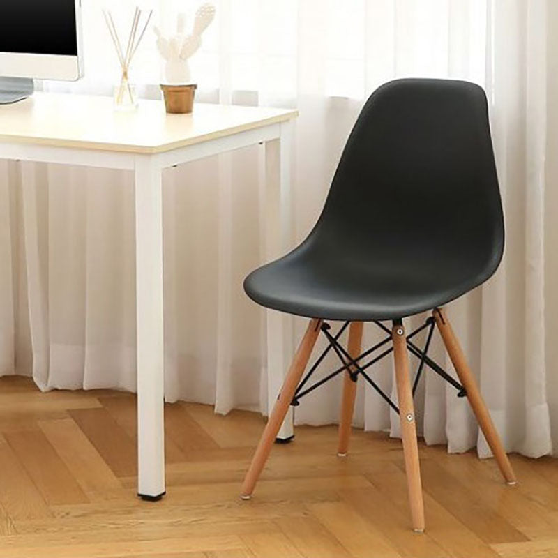 Contemporary Style Kitchen Chairs Dining Armless Side Chairs with Wooden Legs