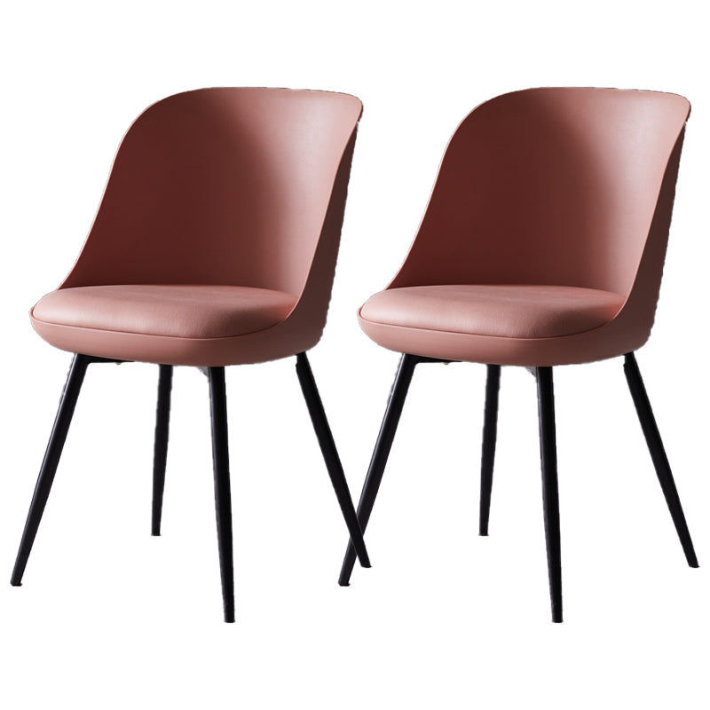 Contemporary Style Kitchen Chair Dining Armless Side Chairs with Metal Legs