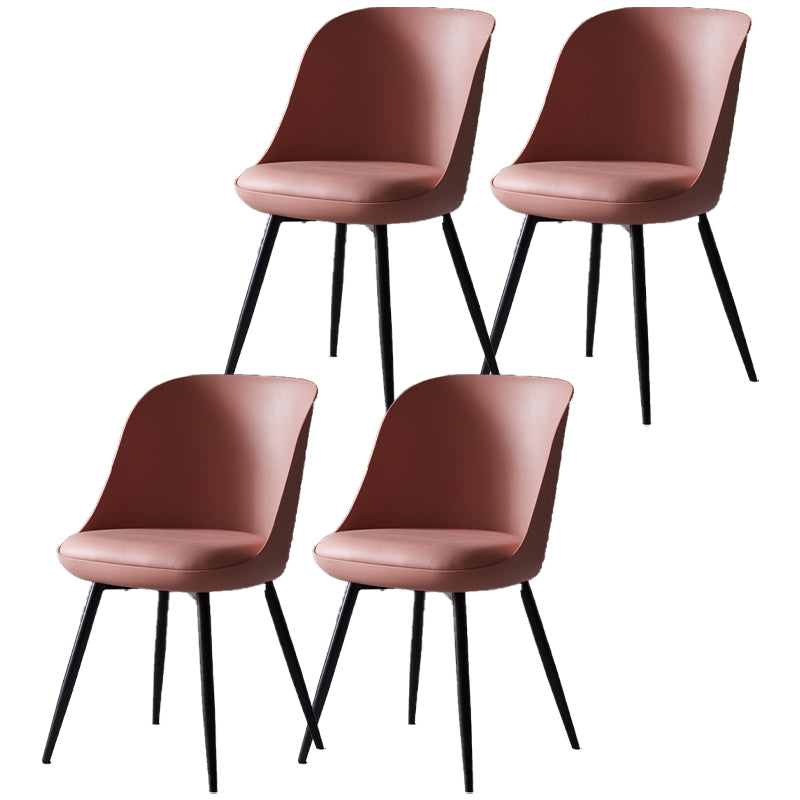 Contemporary Style Kitchen Chair Dining Armless Side Chairs with Metal Legs