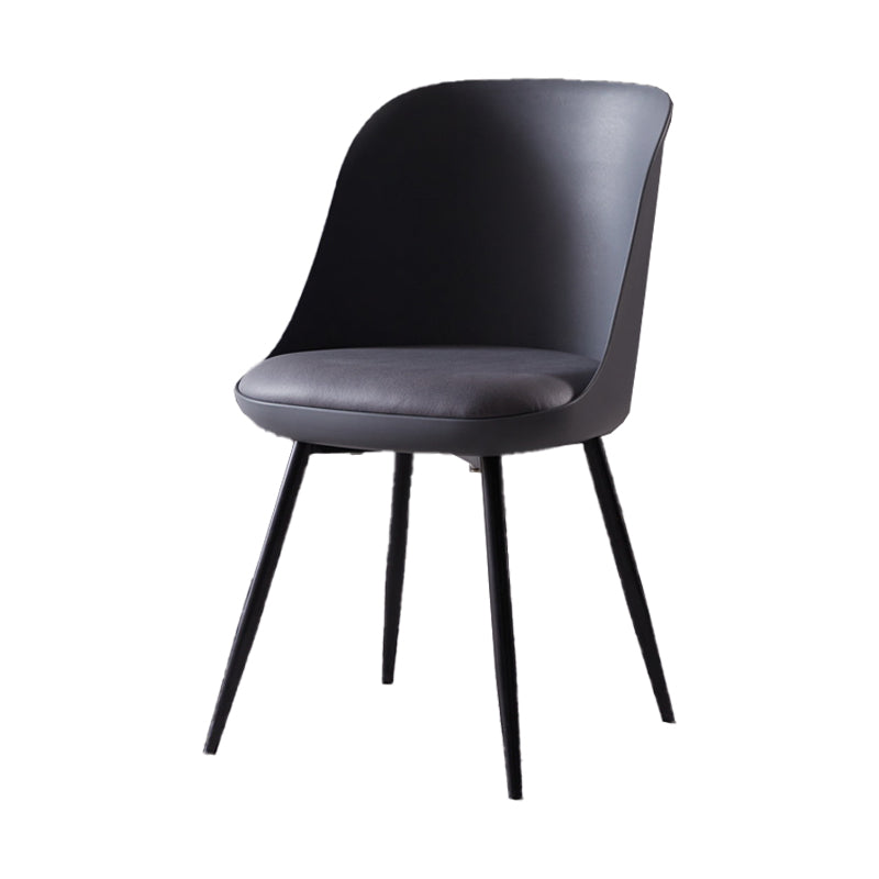 Contemporary Style Kitchen Chair Dining Armless Side Chairs with Metal Legs