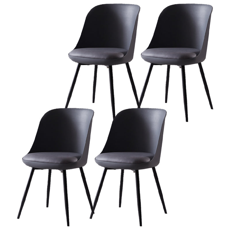 Contemporary Style Kitchen Chair Dining Armless Side Chairs with Metal Legs