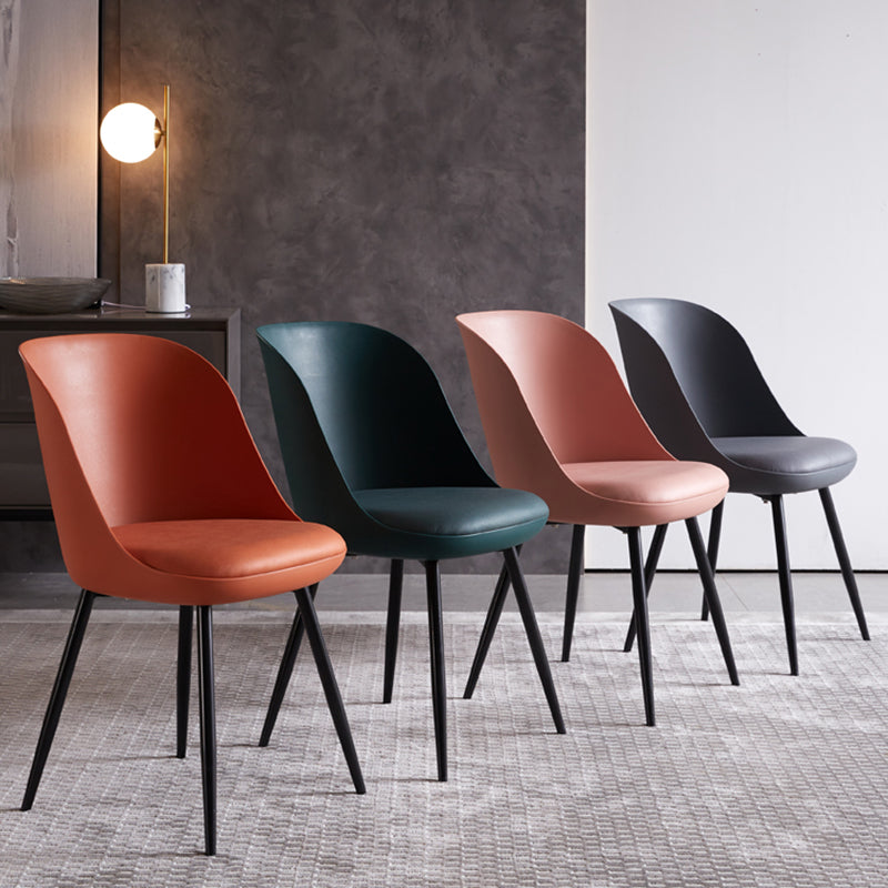 Contemporary Style Kitchen Chair Dining Armless Side Chairs with Metal Legs