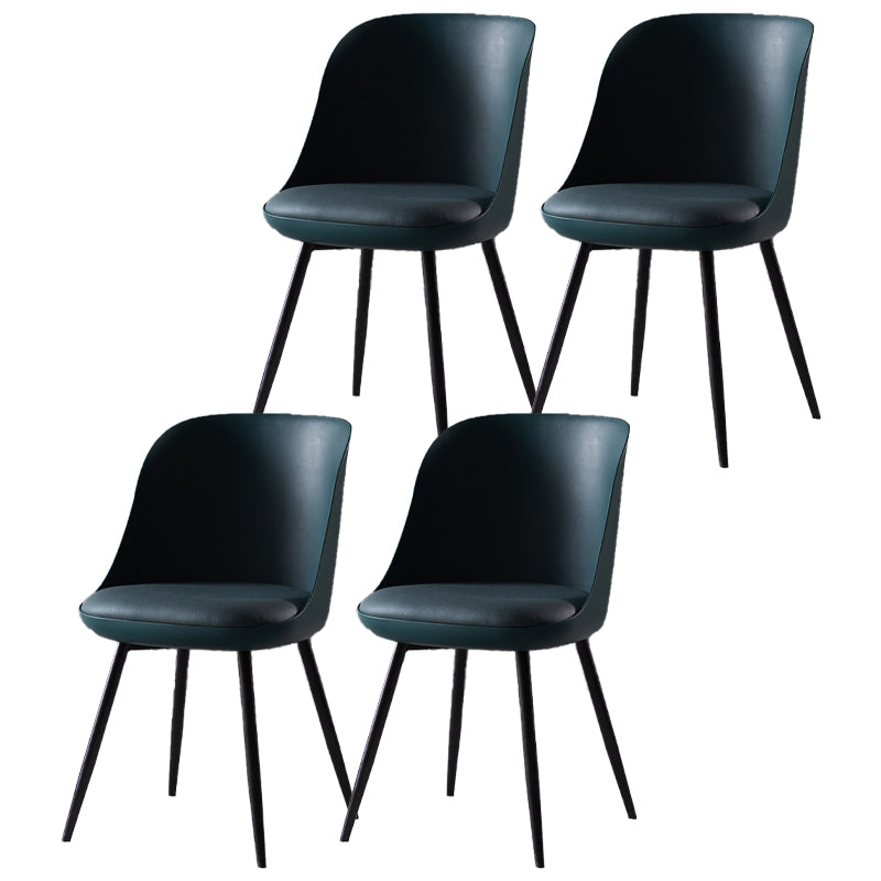 Contemporary Style Kitchen Chair Dining Armless Side Chairs with Metal Legs