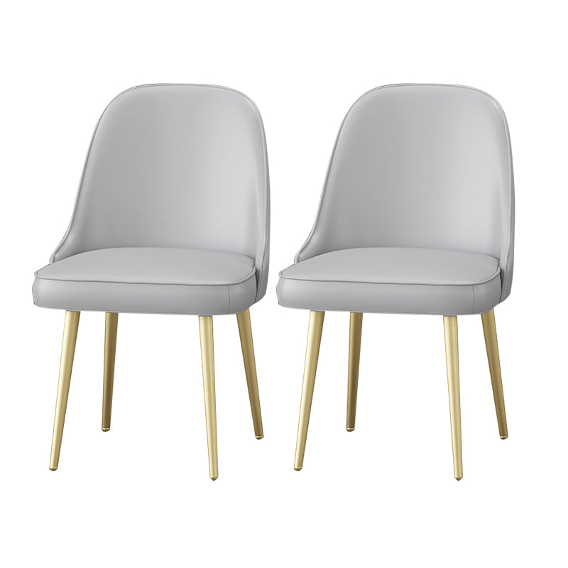 Silla auxiliar de comedor con respaldo sólido y brazo escandinavo Silla auxiliar de comedor de cuero