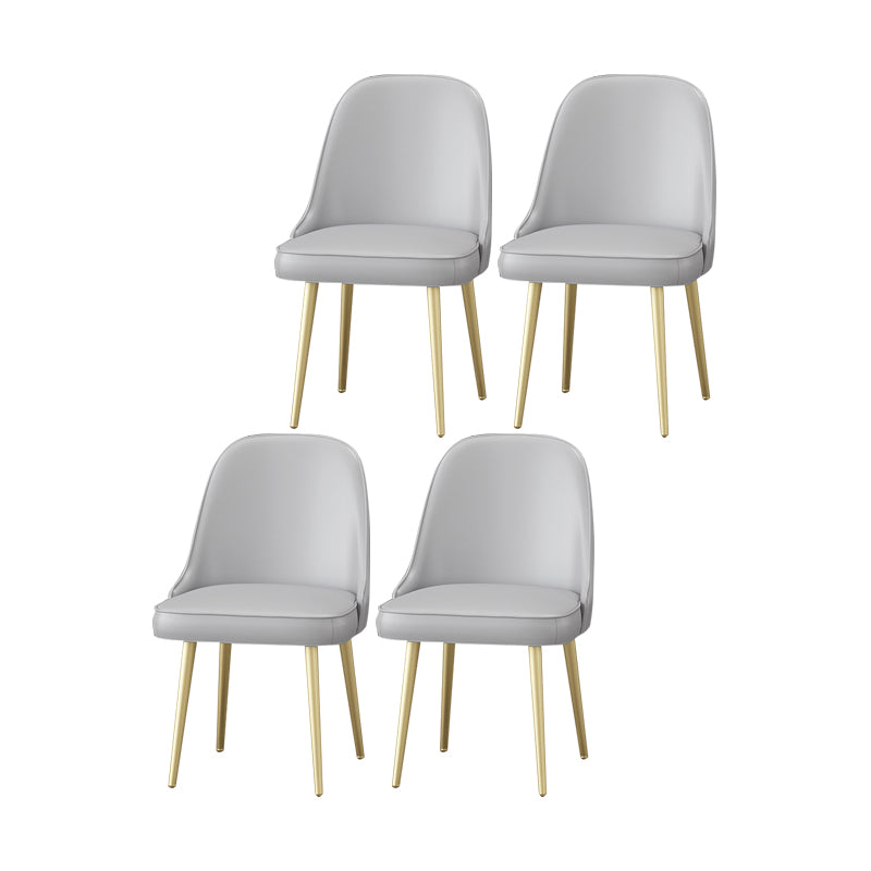 Silla auxiliar de comedor con respaldo sólido y brazo escandinavo Silla auxiliar de comedor de cuero